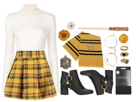 Hufflepuff Halloween Costume, Hufflepuff Costume, Hufflepuff Uniform, Harry Potter Houses Outfits, Hufflepuff Outfit, Harry Potter Halloween Costumes, Harry Potter Dress, Hogwarts Outfits, Disney Inspired Fashion