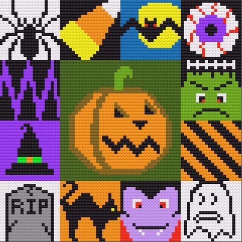 Halloween Afghan, Halloween Pixel Art, C2c Graphgan, Graph Art, Crochet Pattern Written, Duplicate Stitch, C2c Crochet Pattern, C2c Graph, Crochet Feather