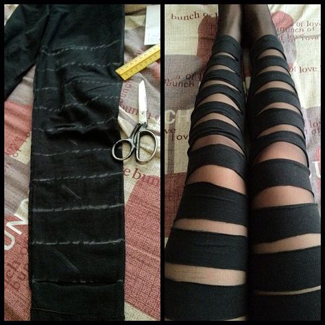 Cut up leggings Goth Crafts, Diy Goth Clothes, Gym Items, Diy Leggings, Cut Shirt Designs, Diy Cut Shirts, Leggings Diy, Cut Up Shirts, Diy Pants