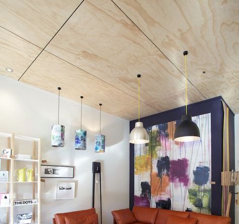 Beautiful Ply ceiling with black negative detailing. Negative Detail Plywood, Ply Ceiling, Plywood Ceilings, Mound House, Bear Bedroom, Plywood Ceiling, Sea Containers, Plywood Kitchen, Plywood Interior