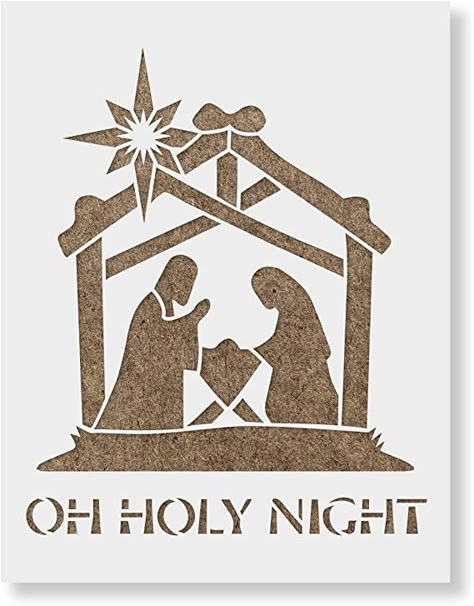 Amazon.com: Family Nativity Stencil - Reusable Stencils for Painting - Create DIY Family Nativity Home Decor Nativity Stencils Free Printable, Silhouette Nativity Scene, Nativity Silhouette Painting, Nativity Scene Silhouette Printable Free, Nativity Template, Nativity Stencil, Nativity Scene Stencil, Nativity Silhouette On Wood, Nativity Scene Silhouette