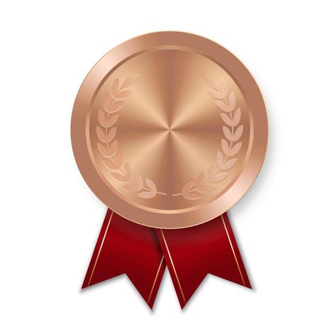 Sport Medal, Sports Medals, Bronze Award, Red Ribbon, Vector Art, Ribbon, Clip Art, Red