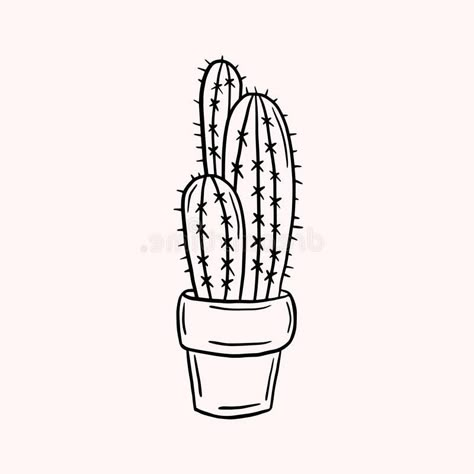 Cactus Outline, Country Tattoos, Cactus Drawing, Black And White Drawings, Bookmark Printing, School Wall Art, Notes Art, Bullet Journal Design Ideas, Easy Doodles Drawings