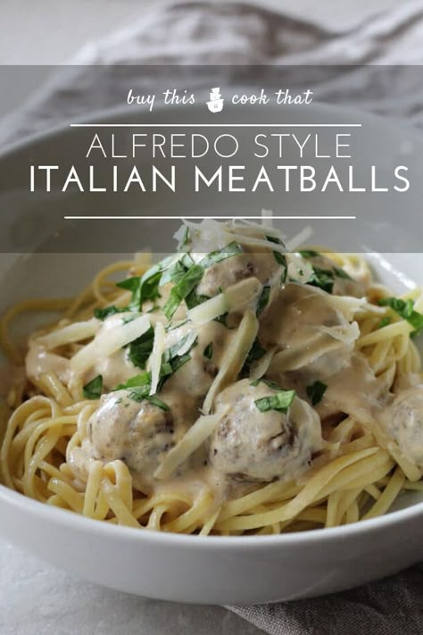 Meatball Fettuccine Alfredo, Alfredo Sauce With Meatballs, Meatballs With White Sauce Pasta, Alfredo And Meatballs, Meatball Alfredo Casserole, Alfredo Meatballs Crockpot, Alfredo With Meatballs, Sauce For Italian Meatballs, Meatball Alfredo Pasta