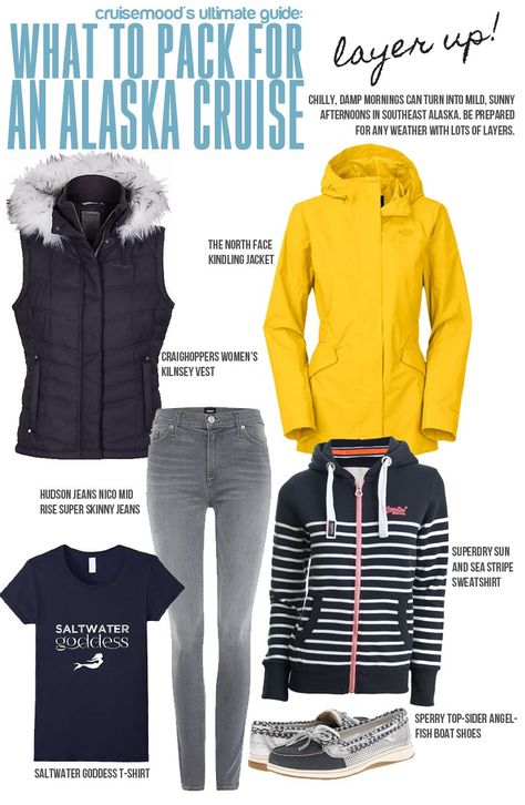 How to Pack for a Cruise to Alaska - Cruise Mood: Packing considerations for excursions, what to have when you are glacier viewing, and how to layer up! Cruise Outfits Alaska, Alaskan Outfits, Alaska Cruise Outfits September, Outfits For A Cruise, Summer Cruise Outfits, Packing For Alaska, Alaska Cruise Packing List, Cruise Outfits Caribbean, Trip Clothes