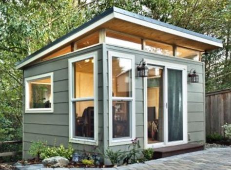 Home Office Shed, Backyard Office Shed, Office Shed, Shed Office, Build Your Own Shed, Shed Ideas, Modern Shed, Studio Shed, Shed Home