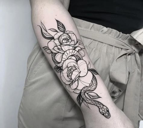 Snake And Flowers Tattoo, Matching Bff Tattoos, Watch Tattoo Design, Tattoo Lounge, Lower Arm Tattoos, Arm Sleeve Tattoos For Women, Serpent Tattoo, Card Tattoo Designs, Tattoo 2023