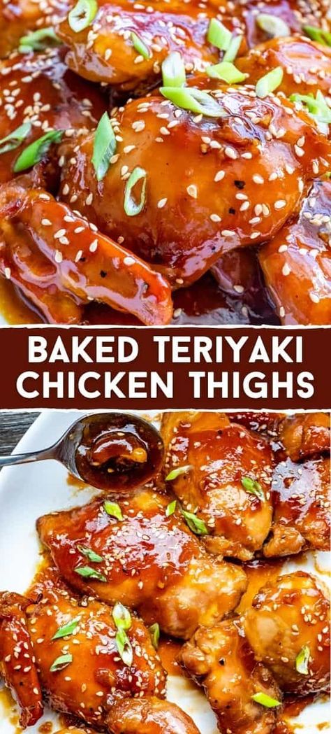 Baked Teriyaki Chicken Teriyaki Chicken In The Oven, Boneless Chicken Thigh Recipes Asian, Boneless Skinless Chicken Thigh Recipes Baked Teriyaki, Asian Chicken Recipes Baked, Oven Baked Chicken Teriyaki, Healthy Chicken Thighs Recipe, Baked Asian Chicken Thighs, Chicken Thigh Chinese Recipes, Teriyaki Chicken In Oven