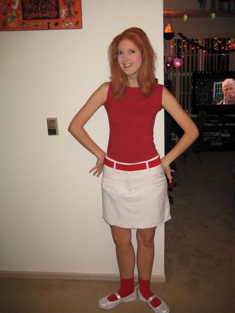 Halloween costume -me dressed up as Candace from Phineas and Ferb, just need a pink cell phone too Candice Halloween Costume, Phone As And Ferb Costume, Jeremy And Candace Costume, Candice And Stacy Costume, Phineas And Ferb Trunk Or Treat, Candace And Stacy Costume, Candice And Jeremy Costume, Finneas And Ferb Costume, Candace Flynn Costume