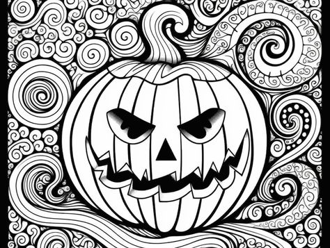 illustration of Creative Halloween Zentangles Halloween Zentangle Patterns, Halloween Zentangle, Witchy Designs, Pumpkin Patterns, Mandala Turtle, Autumn Evening, Spider Webs, Halloween Coloring Pages, Fantasy Fairy