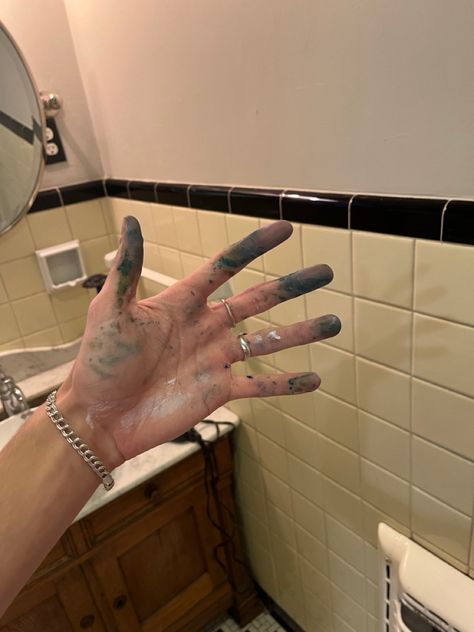 Artist Hands Aesthetic, Paint Covered Hands, Paint Hands Aesthetic, Paint On Hands, Artist Hands, Paint Hands, Hands Aesthetic, Artist Aesthetic, Atticus