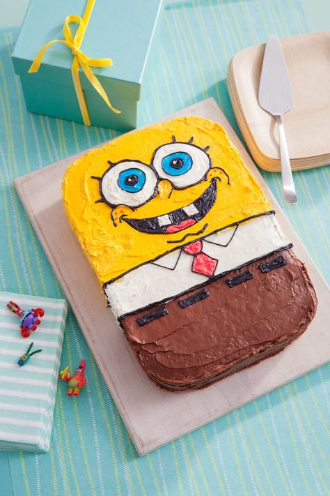 Spongebob Squarepants Cake, Spongebob Birthday Cake, Nursing Cake, Spongebob Cake, 25th Birthday Cakes, Spongebob Birthday Party, Spongebob Party, Spongebob Birthday, Birthday Desserts