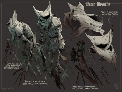 ArtStation - Medic Wraiths, FW Matthews 다크 판타지, Monster Concept Art, Dungeons And Dragons Homebrew, Fantasy Creatures Art, Fantasy Monster, Mythical Creatures Art, My Portfolio, Creature Concept Art, Monster Design