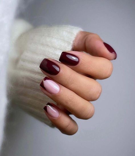 Shellac Nails Fall, Autumn Manicure, Classy Acrylic, Colourful Nails, Kutek Disney, Wine Nails, Milky Nails, Nagel Tips, Winter Nails Acrylic