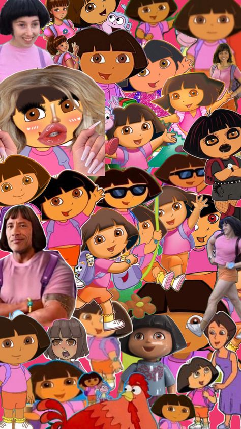 Dora’s stupid Dora Wallpaper, Birthday Collage, Dora The Explorer, Pooh Bear, Phone Wallpaper, Wallpapers, Collage, Birthday, I Love