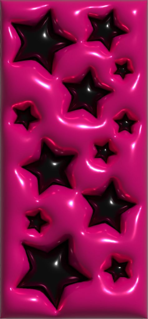 Made by yours truly 💕 Pink Star 3d Wallpaper, 3d Wallpaper Pink And Black, Pink 3d Wallpaper Iphone, Hot Pink And Black Wallpaper, Pink Y2k Background, Iphone Wallpaper Stars, Pink And Black Wallpaper, Hot Pink Wallpaper, Emoji Wallpaper Iphone