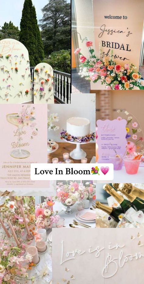 Bridal Shower themes im obsessed with and i want them all #bridetobe ... | TikTok Bridal Shower Romantic Theme, Bridal Shower Theme Unique, Two Brides Bridal Shower Ideas, Bridal Shower Themes Indoor, Bride In Bloom Bridal Shower Theme, Colorful Wedding Shower Ideas, Love Is In Bloom Centerpieces, Different Bridal Shower Themes, Summertime Bridal Shower Ideas