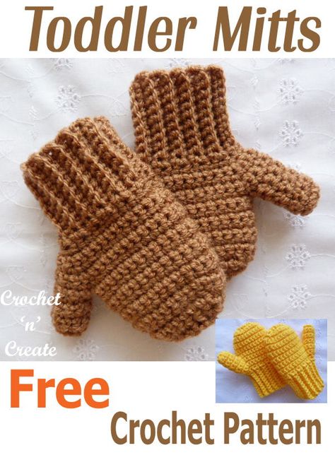 Keep those little one's fingers warm with this FREE crochet pattern for toddler mitts. #childrenscrochetmitts #crochetncreate #babycrochet Crochet Mittens For Toddlers, Kids Mittens Knitting Pattern Free, Children Mittens Crochet Pattern, Crochet Hats Toddler, Free Toddler Hat Crochet Pattern, Crochet Children's Mittens Free Pattern, Crochet Kids Gloves Free Pattern, Toddler Crochet Mittens Free Pattern, Toddler Mittens Knitting Pattern Free