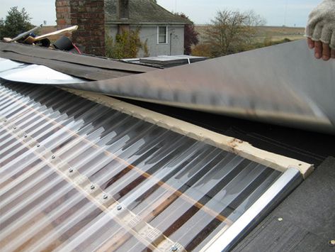 Polycarbonate Roofing: Top 3 Polycarbonate Sheets for Your Roof | Architecture & Design Clear Roof Panels, Flat Roof Shed, Corrugated Plastic Roofing, Plastic Roofing, Fibreglass Roof, Corrugated Roofing, Roof Extension, Polycarbonate Panels, Roof Architecture