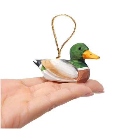 PRICES MAY VARY. Title: Mallard Duck Ornament Wood Hanging Figurine Drake Male Handmade Carving Holiday Decoration Decoy Small Animal. Product Type: Categories > Home Décor Products > Home Décor Accents > Hanging Ornaments Mallard Duck Decor Home, Duck Wood Carving, Duck Ornaments, Duck Decor, Lucky Duck, Duck Decoys, Unique Decoration, Mallard Duck, Resin Kit