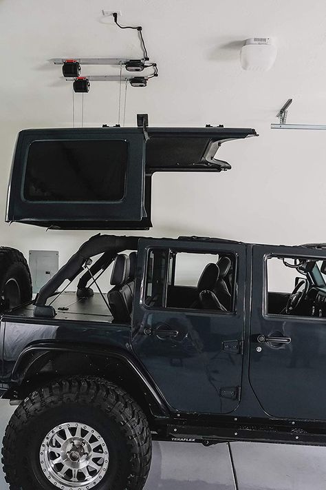 Jeep Wrangler Accessories Decals, Jeep Hardtop Storage, Jeep Wrangler Hard Top, Jeep Hard Top, Jeep Garage, Jeep Tops, Jeep Wrangler Lifted, Jeep Wrangler Accessories, Wrangler Accessories