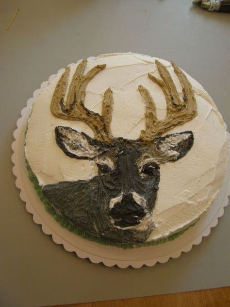 Buck Birthday Cake, Buck Cake, Fondant Deer, Deer Birthday Cake, Deer Hunting Cake, Fishing Cakes, Hunting Birthday Cakes, Deer Hunting Birthday, Birthday Cake For Men