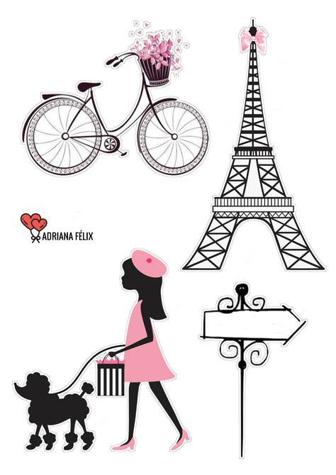 Paris Cake Topper Printable, Paris Cake Topper, Paris Png, Paris Birthday Cakes, Paris Cookies, Fashion Wall Art Printables, Bolo Paris, Paris Themed Cakes, Paris Birthday Theme