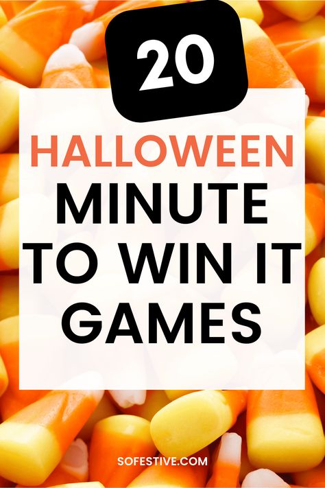 Halloween Food Games For Kids, Easy Halloween Minute To Win It Games, Halloween Games For Big Groups, Easy Halloween Classroom Games, Fun Kid Halloween Games, Halloween Game Activities, Halloween Elementary Games, Halloween Games At Work, Halloween Party Games For Classroom