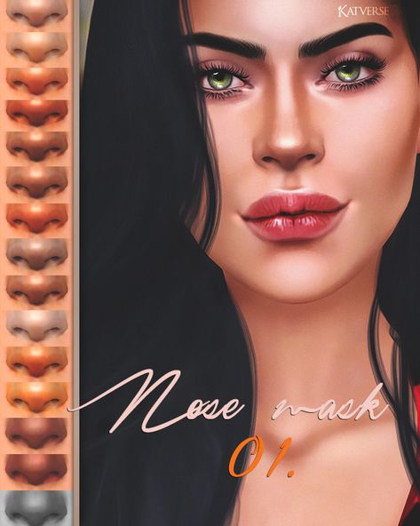 Ts4 Nose Mask, Sims 4 Nose Mask, Cc Skin, Alpha Girl, The Sims 4 Skin, Play Sims 4, Highlighter Set, Skin Details, Sims 4 Cc Skin