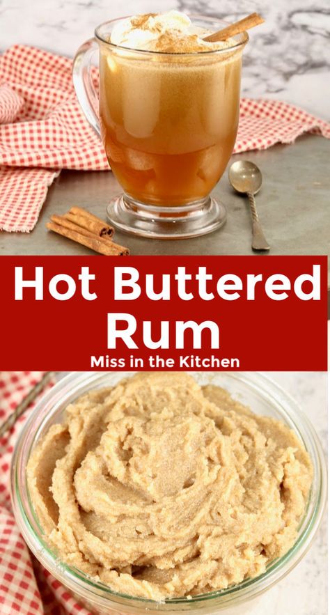 Hot Buttered Rum Cocktails ~ If you are looking for ideas for your holiday parties and celebrations, this warm winter cocktail is a great addition. The sweet cinnamon butter is easy to make ahead and this drink comes together rather easily. Hot Buttered Rum Mix Recipe, Hot Butter Rum Recipe, Homemade Hot Buttered Rum Recipe, Hot Buttered Rum Coffee, Hot Buttered Rum Batter, Hot Buttered Rum Cocktail, Buttered Rum Recipe, Warm Winter Cocktails, Hot Buttered Rum Recipe