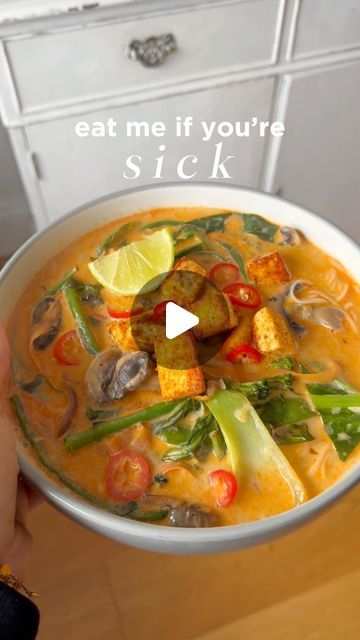 Thai Broth, Thai Red Curry Paste, Broth Soup, Miso Paste, Instagram Recipes, Vegan Asian, Red Curry Paste, Eat Me, Canned Coconut Milk