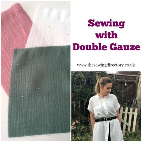 Double Gauze Dress, Fabric Canada, Cloth Projects, Cotton Gauze Dress, Invisible Stitch, Tips For Sewing, Gauze Shirt, Gauze Skirts, Chair Covers Wedding