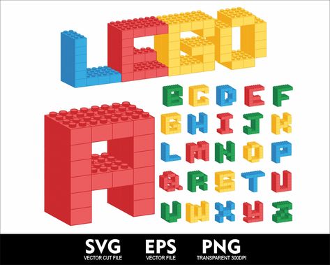 Lego Letters, Alphabet 3d, 3d Png, Alphabet A, Environmental Graphics, Lego Brick, Fonts Alphabet, Letters And Numbers, Social Media Graphics