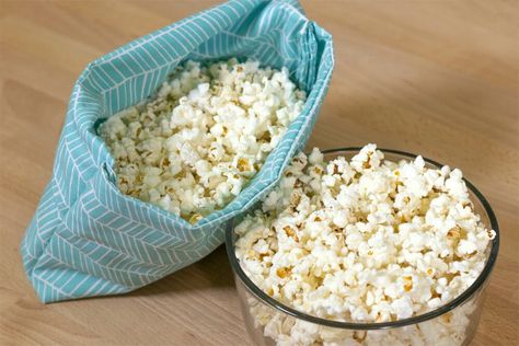 How to Make a Reusable Microwave Popcorn Bag | OFS Maker's Mill Popcorn Bags Diy, Reusable Things, Homemade Microwave Popcorn, Diy Wallet Pattern, Housekeeping Hacks, Microwave Popcorn Bag, Diy Popcorn, Popcorn Bag, Potato Bag