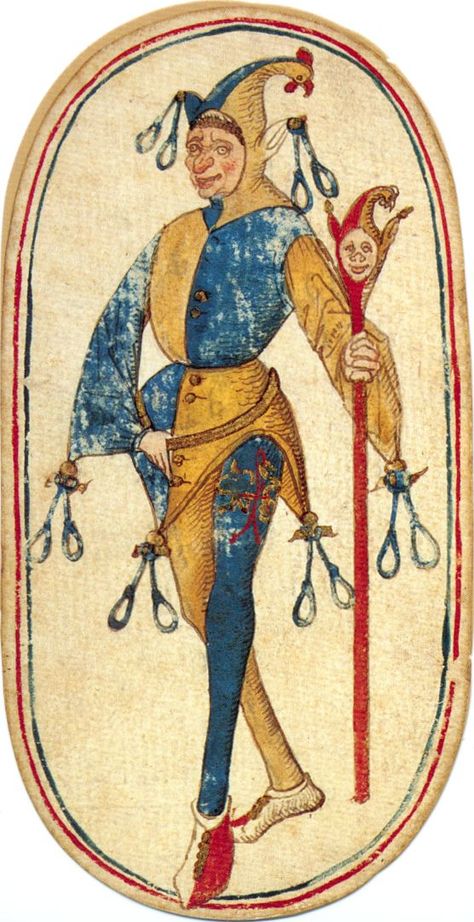 Medieval Jester, Medieval Games, Joker Playing Card, Court Jester, Arte Peculiar, Joker Card, The Cloisters, Luxury Card, Medieval Art