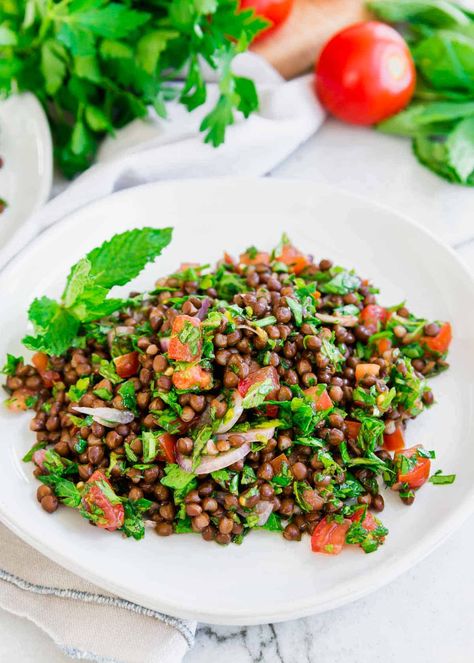 Lentil Tabbouleh Lentils Side Dish, Lentil Tabbouleh, Salads Lettuce, Tabbouleh Recipe, Bulgur Wheat, Lentils Beans, The Kitchen Recipes, Gluten Free Lunch, Middle Eastern Dishes