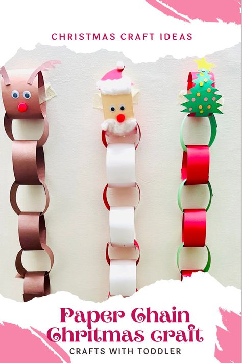 Easy to make paper chain christmas craft for kids🎅🏻🦌🎄#craftswithtoddler #diy #papercrafts #paperchain #papercrafting #christmas #christmasdecor #diyproject #adventcalender #christmastree #diyideas #christmascraftsforkids #christmascraft #christmasactivities #kidscraftideas #craftsforkids #craftsfortoddlers #christmasactivitiesforkids #toddlercraft #toddleractivity #activitiesforkids Festive Paper Chains, Paper Chain Advent Calendar For Kids, Christmas Tree Paper Chain, Christmas Paper Chains For Kids, Paper Chain Christmas Countdown, Paper Chain Christmas Decorations, Paperchain Christmas, Christmas Craft For Kindergartners, Paper Chain Crafts