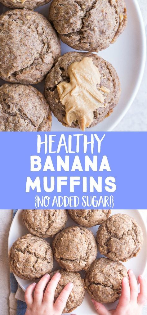 Whole Wheat Flour Muffins, Wheat Flour Muffins, Banana Muffins No Sugar, Low Carb Vegan Breakfast, Sugar Free Banana Muffins, Vegan Banana Muffins, Healthy Muffin, Healthy Banana Muffins, Vegan Muffins