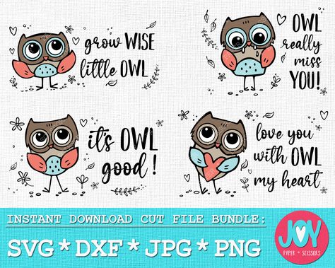 Freshly made owl SVG designs for your next project! Owl Sayings Quotes, Owl Sayings, Owl Quotes, Owl Svg, Owl Clipart, Heart Svg, Nature Themed, Cute Owl, Svg Designs