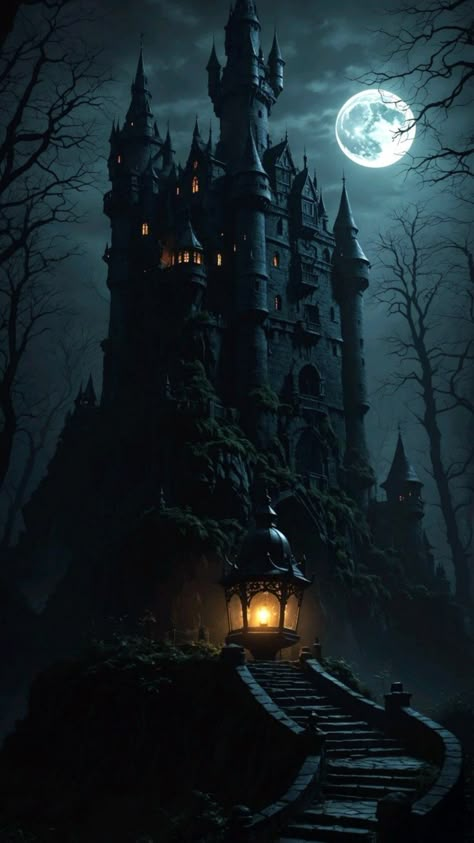 Vampire Castle Wallpaper, Eerie Landscape, Goth Castle, Spooky Castle, Vampire Castle, Dracula Castle, Creepy Houses, Halloween Wallpaper Cute, Dark Castle