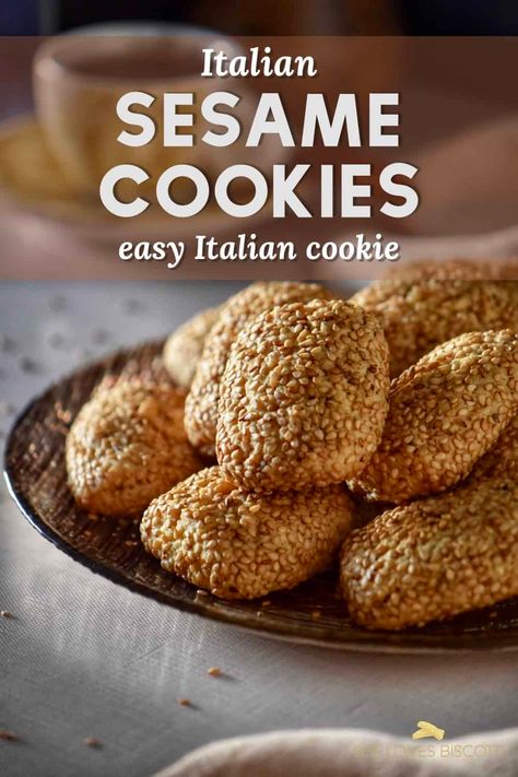 Who can resist crispy butter cookies with the nuttiness of toasted sesame seeds. Indulge in the delightful crunch of these Italian sesame cookies, expertly balancing nutty and sweet flavors for a truly satisfying treat. Sesame Cookies Recipe, Italian Sesame Seed Cookies, Sesame Seed Cookies, Italian Cookie Recipe, Apple Slice Recipe, Seed Cookies, Sesame Cookies, Italian Cookie, Italian Christmas Cookies