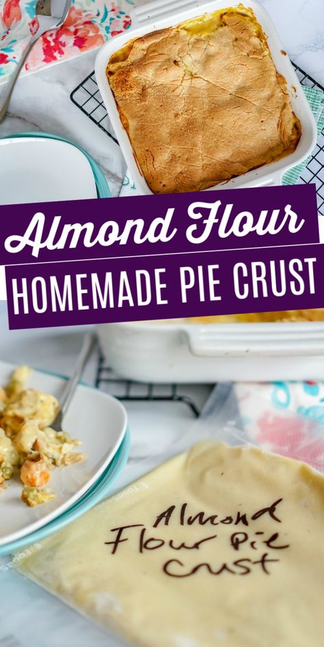 Almond Flour Homemade Pie Crust! Almond Flour Pie Crust from Scratch is Perfect for Homemade Chicken Pot Pie! A simple and easy dinner idea! #lemonpeony #almond #flour #pie #crust #scratch Almond Flour Crust Pie, Almond Flour Chicken Pot Pie, Almond Flour Pot Pie Crust, Almond Flour Pie Crust Recipe Easy, Gluten Free Pie Crust Almond Flour, Keto Almond Flour Pie Crust Recipe, Vegan Almond Flour Pie Crust, Chicken Pie Crust, Keto Pie Crust Almond Flour No Bake