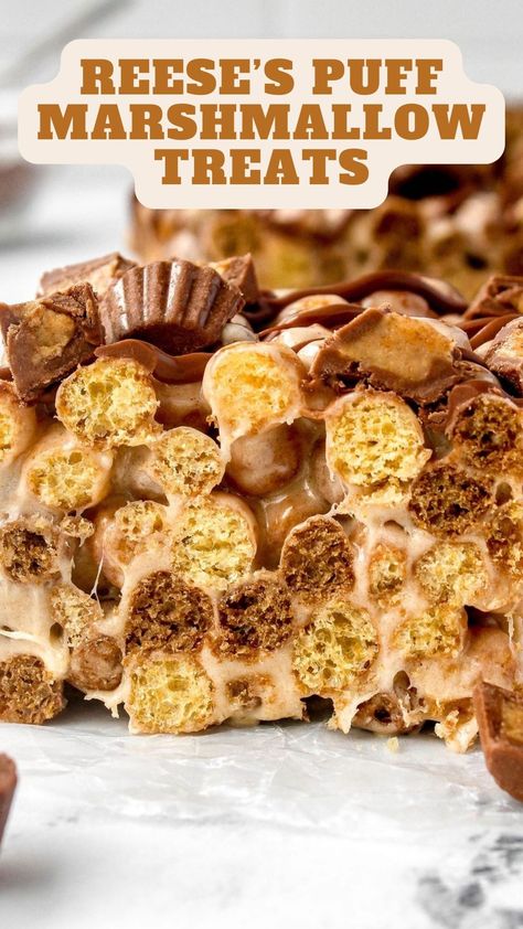 Reese’s Puff Marshmallow Treats – 9am Chef Reeses Marshmallow Treats, Reese’s Puffs Dessert, Reese Puff Marshmallow Treats, Rice Krispie Treats With Reeses Puffs, Reese’s Puff Marshmallow Treats, Reese’s Puffs Rice Crispy, Reese Puff Rice Krispie Treats, Healthy Food Habits, Marshmallow Treats