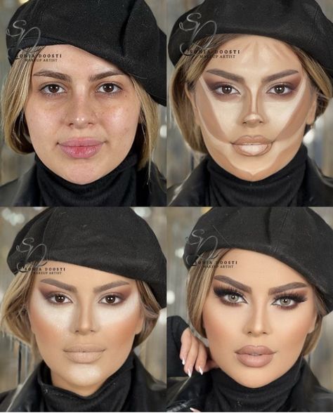 Makeup Nose Contour, Makeup Nose, Conturing Makeup, Face Contouring Makeup, Nose Contour, Step By Step Makeup, Contour Tutorial, Makeup Ideas Natural, Drag Make-up