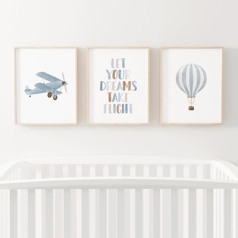 Nursery Travel Theme, Vintage Nursery Boy, Whimsical Nursery Decor, Travel Theme Nursery, Travel Nursery, Hot Air Balloon Nursery, Nursery Decor Wall, Whimsical Nursery, Nursery Decor Wall Art