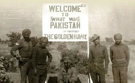 Soldiers from the Indian Army, at a sign saying, Welcome to ‘What Was’ Pakistan, By Courtesy The Golden Hawk” on the border of India and East Pakistan. During the Bangladesh Liberation War and Indo-Pakistan War of 1971, photo c. December 1971. East Pakistan, Army Soldiers, Photo C, Magic Eyes, Army Soldier, Indian Army, Freedom Of Speech, Sign Quotes, A Sign