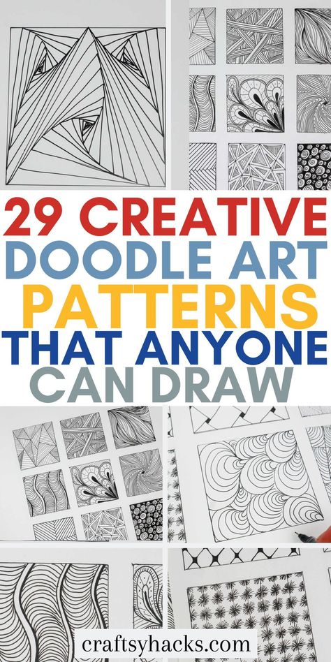 Are you into doodle art drawing? You will love these drawing ideas to doodle all day. We include an easy drawing tutorial for these fun and easy patterns. Great Drawing Ideas, Sharpie Doodle Ideas, Easy Ballpoint Pen Drawings, How To Draw Zentangle Patterns, Doodle Tutorial By Doodillusion, Doodle Art Flowers Zentangle Patterns, Mindless Doodles Easy, Zen Doodle Art For Beginners, Step By Step Doodles Easy