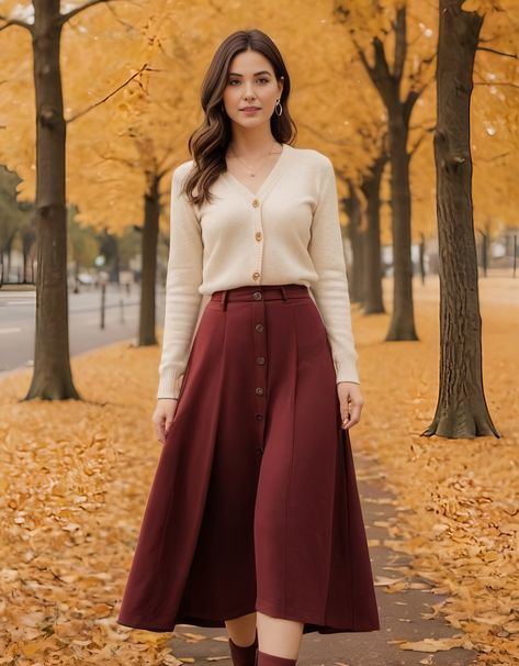 Lanifashion (@lanifashion1) on X Pencil Skirt With Cardigan Outfits, Maroon And Cream Outfit, Burgundy And Cream Outfit, Burgundy Maxi Skirt Outfit, Cream Outfit Hijab, Burgundy Skirt Outfit Fall, Skirt With Cardigan Outfits, Maxi Skirt Winter Outfit, Winter Midi Skirt Outfit