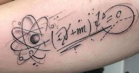 The Dirac Equation Tattoo Dirac Equation, Physics Tattoos, Mandala Thigh Tattoo, Unique Hand Tattoos, Evolution Tattoo, Science Tattoo, Karma Tattoo, Drum Patterns, Sketch Tattoo Design