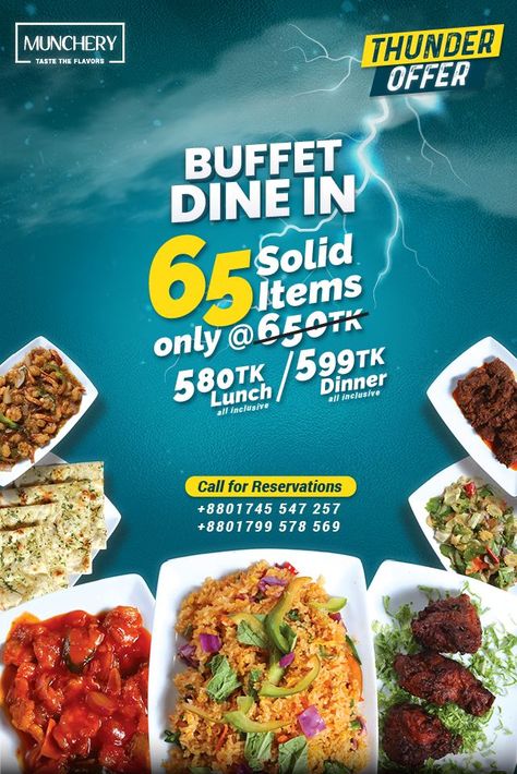 Buffet Creative Ads, Restaurant Advertising, Lunch Buffet, Creative Poster, Food Ads, Dine In, Buffet Food, Creative Poster Design, Social Media Banner